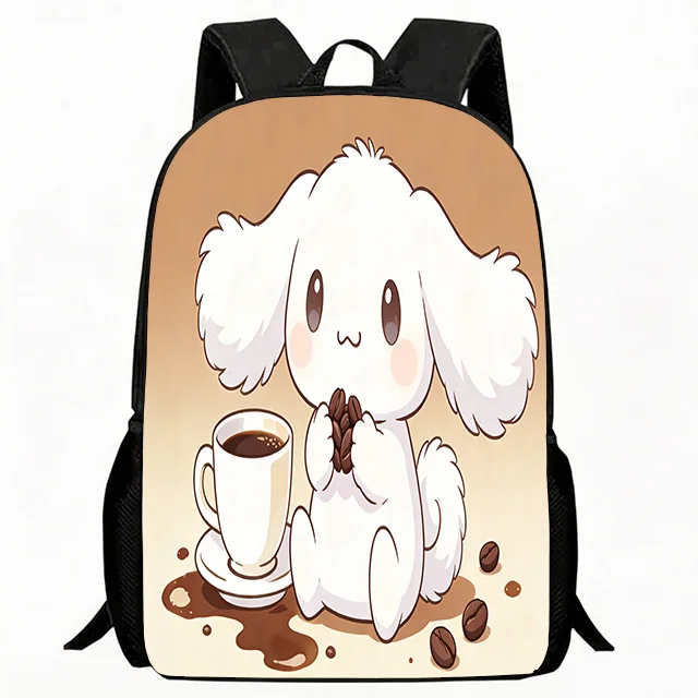 

Kids Bag Cinnamoroll Coffee Print Children Backpack, Cute Brown Gradient Background Design School Bag, Lightweight Breathable Bo