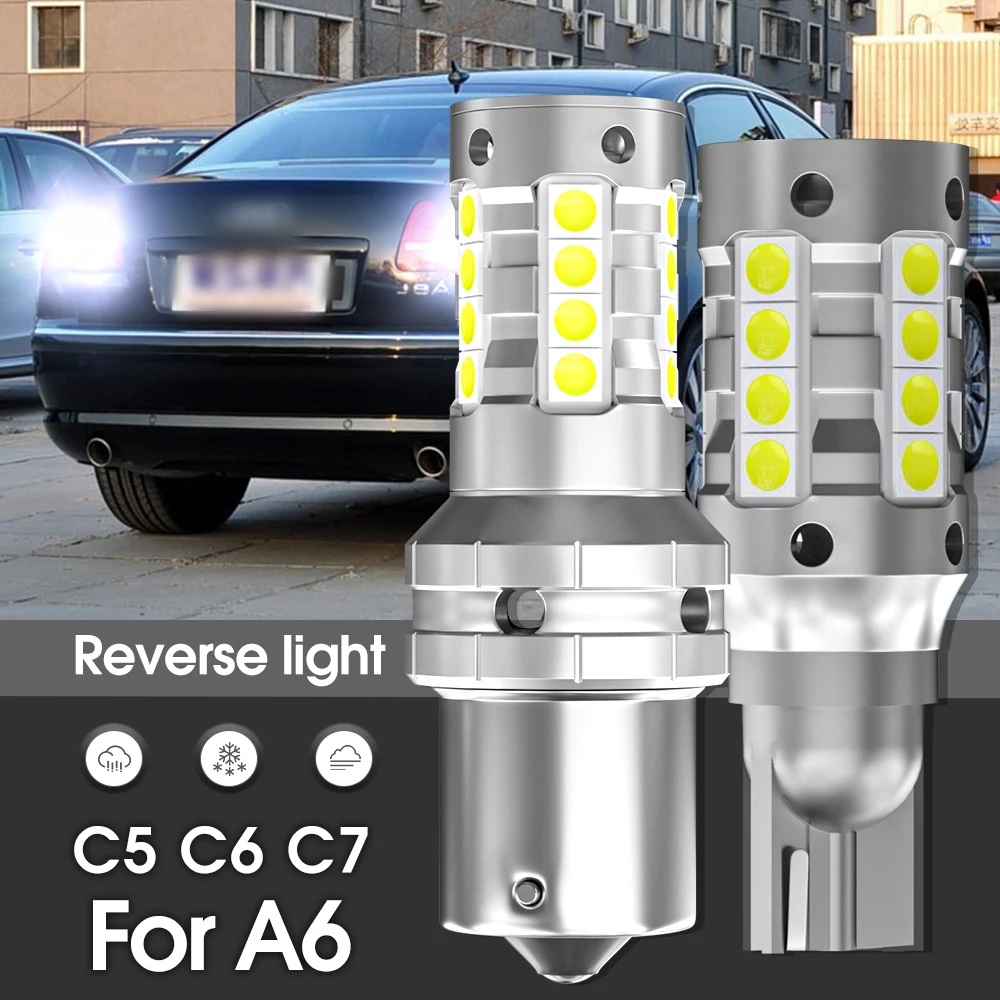 Canbus LED-Rückfahrlicht-Backup-Lampe, 2 x Zubehör für Audi A6 C5 C6 C7 1997–2014 2005 2006 2007 2008 2009 2010 2011 2012 2013