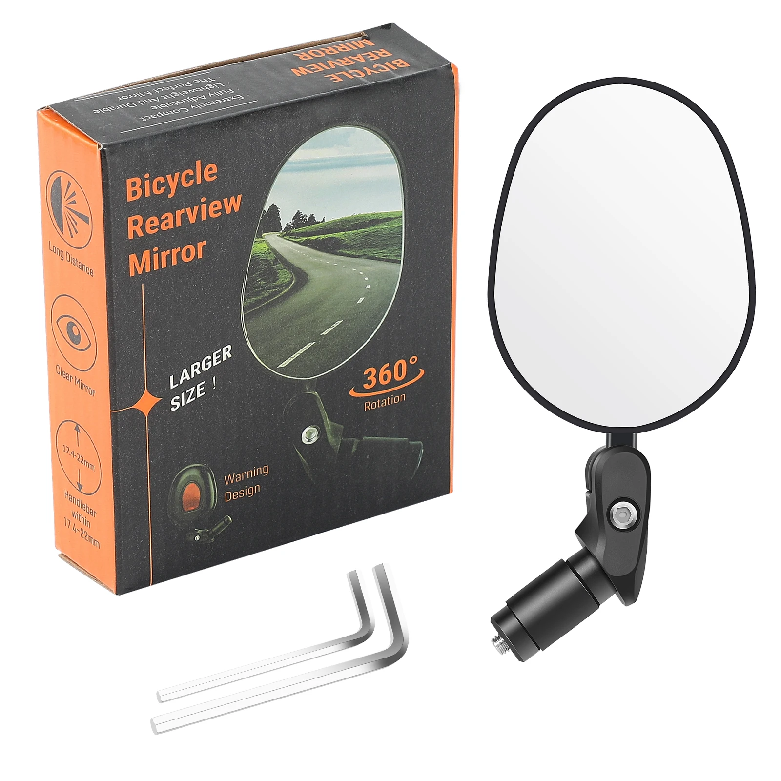 WEST BIKING Bike Mirror E-Bike Handlebar Rear View Mirror 360 Degree Adjustable Rotatable Safe Wide Angle HD Bike Side Mirrors