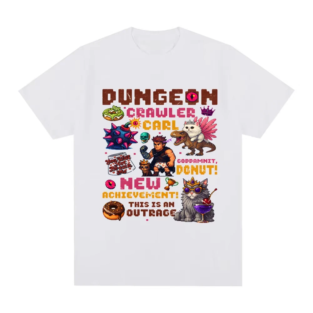 Dungeon Crawler Carl Pixel Art T-Shirt Summer Casual O-neck Tshirt New Style High Quality pure Cotton Comfortable Short Sleeve