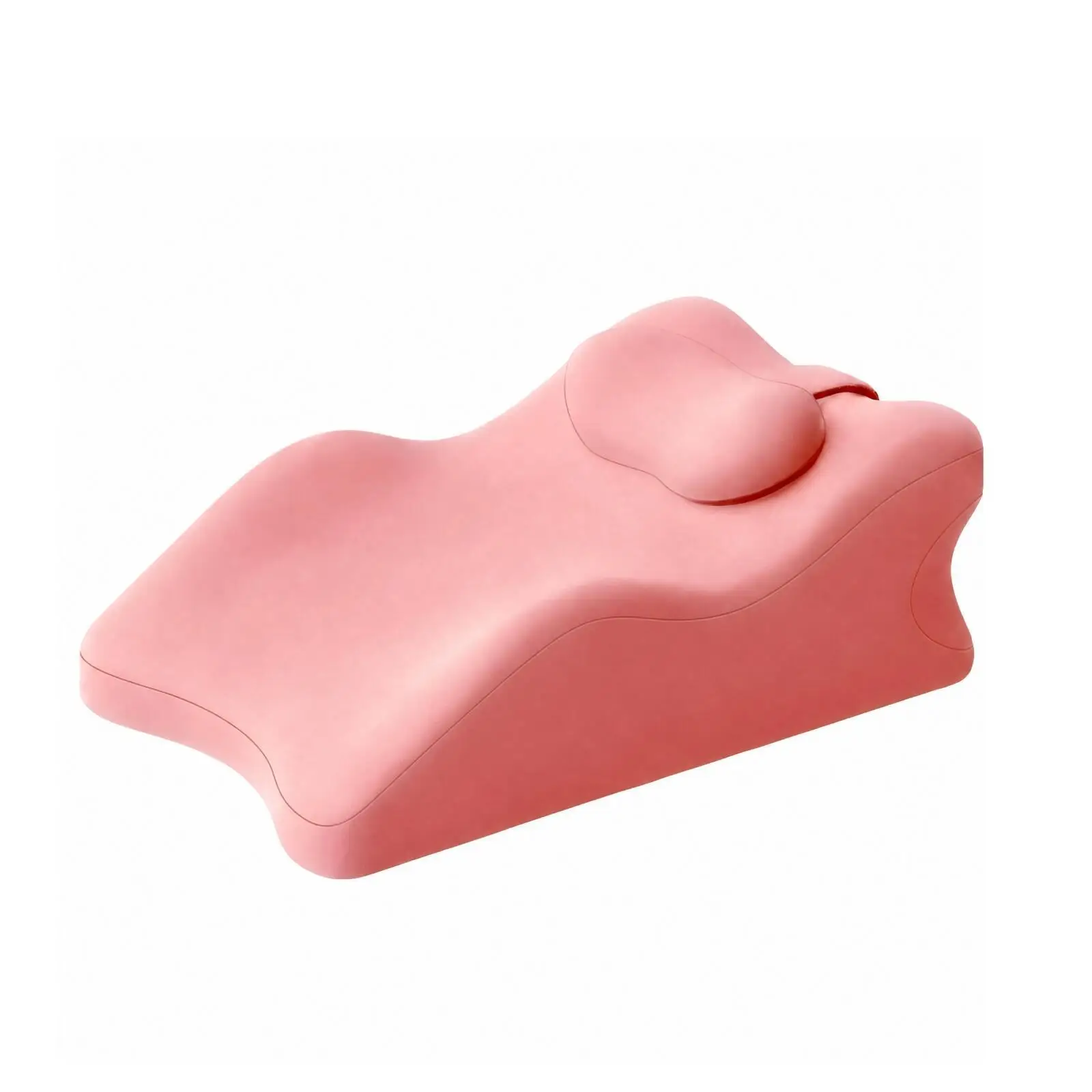 Wedge Shaped Body Pillow for Reading and Phone Use with Sloped Surface and Small Companion Cushion