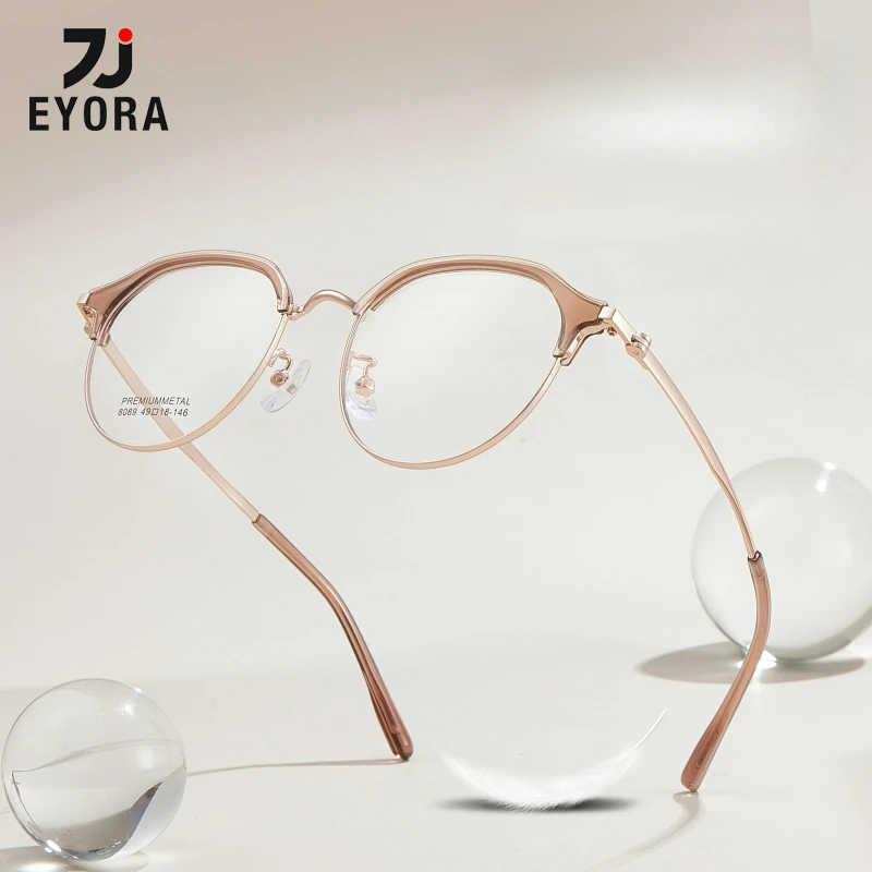 

EYORA Currents Skinny Face Alloy Reading Glasses Myopia Eyewear Hyperopia Anti Blue Light Progressive Photochromic Eyeglasses