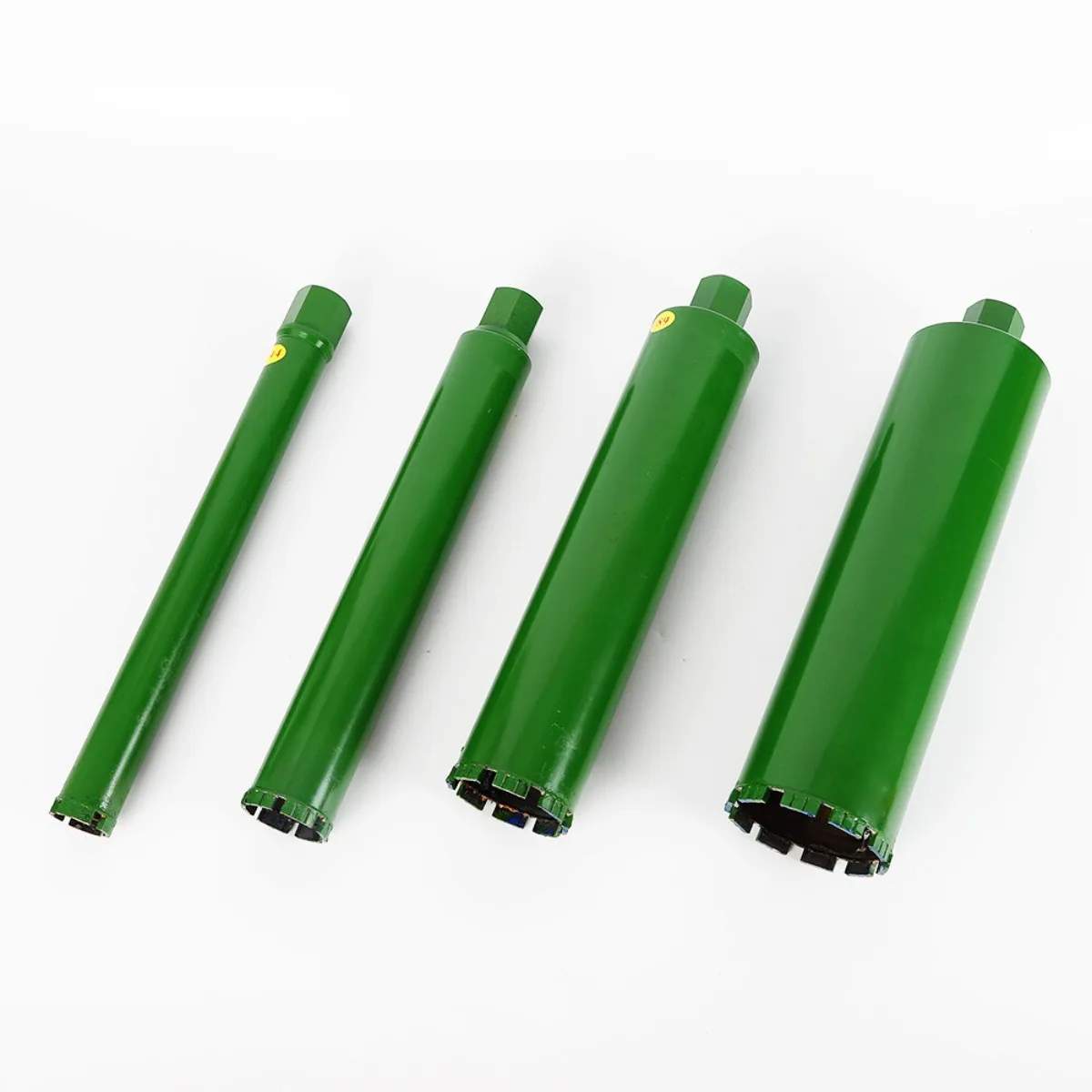 45 #   Stahlkernbohrer-Set 4-teilig Turbo-Zahn-Lochbohrer (2,2"-4,72") M22 Gewinde für Beton, Ziegel, Mauerwerk Trocken-/Nassbohrung