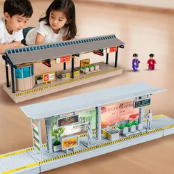 Small Train Tunnel Accessories Track Train Station Platform Scene Manually Assembled Children's Educational Toys B043--S15