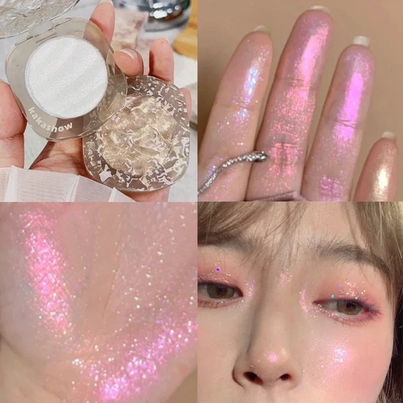 Diamond Glitter Highlighter Poeder Glanzend Hoogglans Highlighter Contour Palette Fleuren Gezicht Lichaam Shimmer Illuminator Cosmetisch