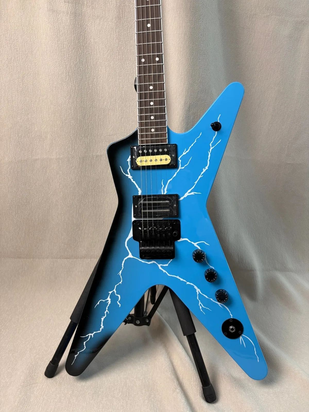 2026 new Dimebag Darrel  Guitar Floydrose vibrato Blue Lightning Veneer