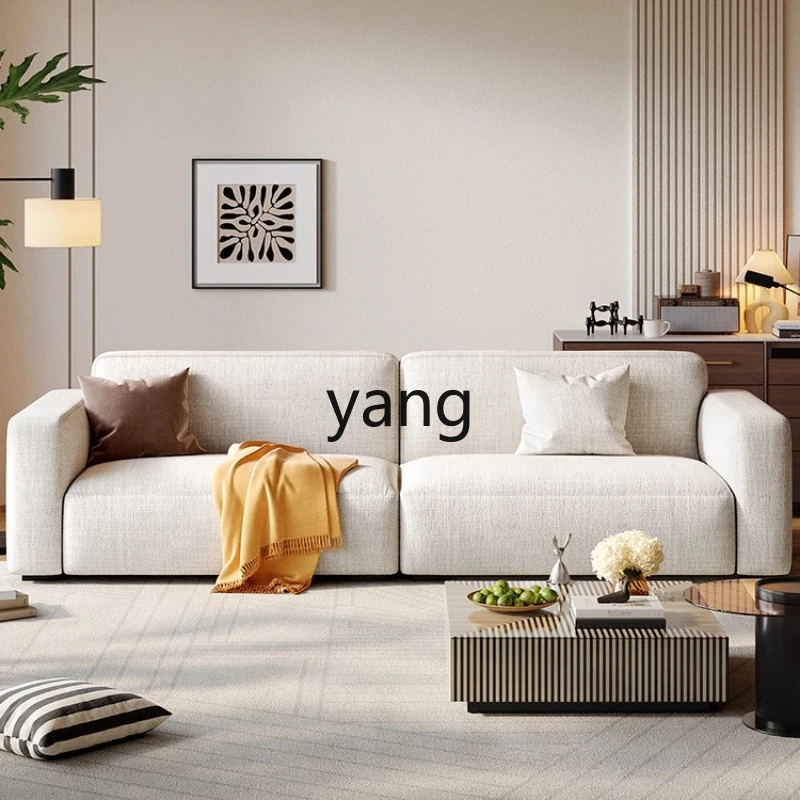 

LH high-end cotton and linen fabric sofa living room small apartment floor straight row removable and washable
