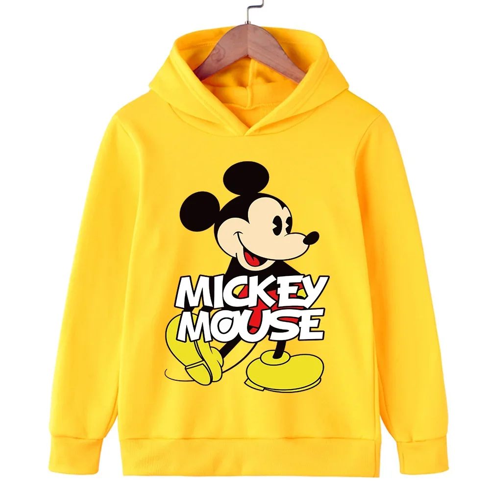 Harajuku Kids Mickey Kawaii Hoodie 2-14 Years Old Sweatshirt Spring Long Sleeve Cartoon Girls Boys Casual Clothing Tops Children