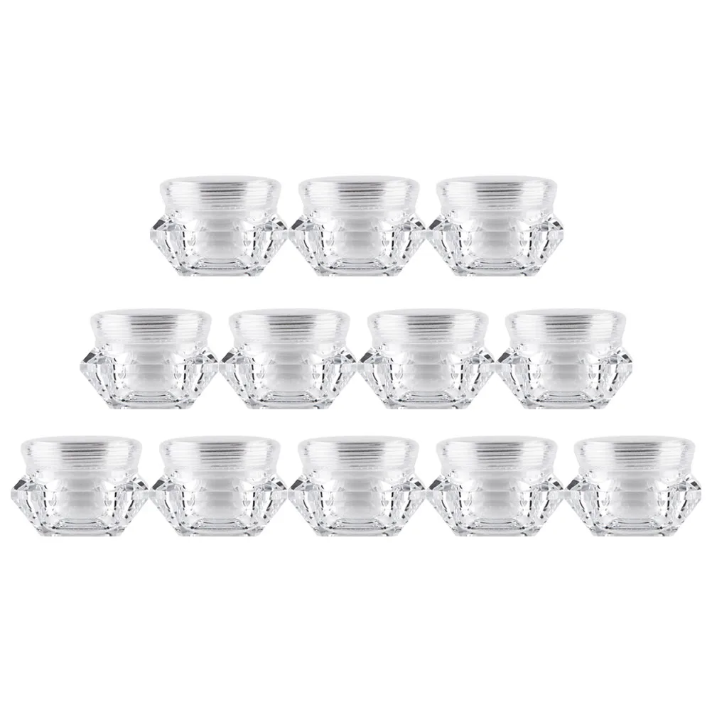 

12pcs Diamond Cream Jars Portable Dispensers Travel Storage Bottles for Lotion Shampoo Conditioner Container