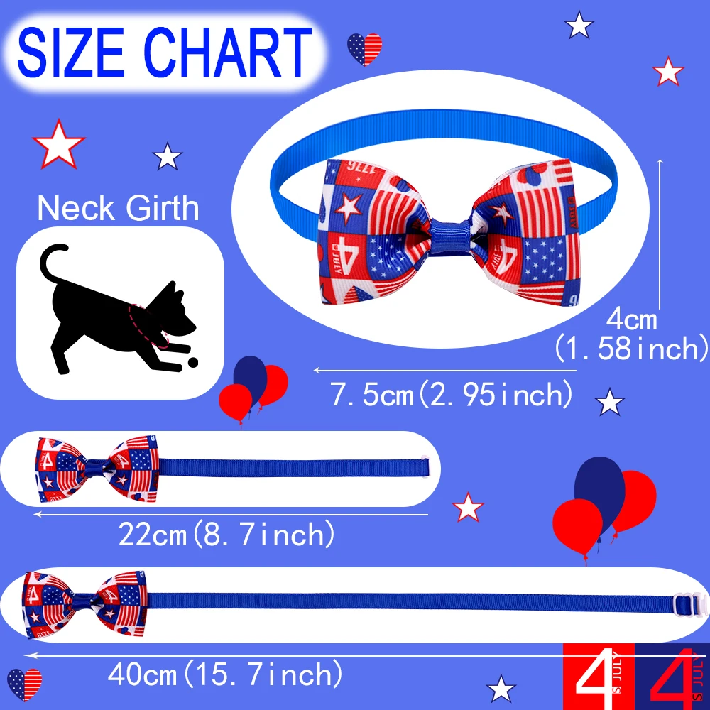 50/100pcs Dog Bow Tie Bulk Bowties Neckties For Small Dogs Pet Dog Cat Puppy Bowtie Dogs Grooming Accessories For 4th of July