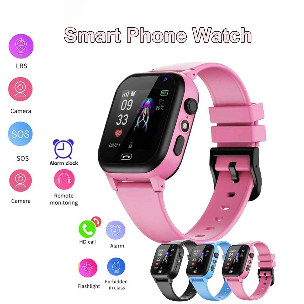 2024 New S1 Kids Smartwatch Phone LBS Location SOS Camera Video Call. SIM Card. Flashlight. Alarm Clock Great Gift for Children.