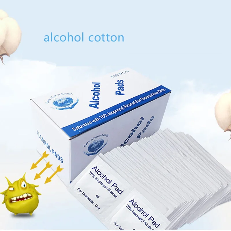 

Artlalic 1000 Pcs/ 10Box Alcohol Wipe Pad Wet Wipe 70% Isopropyl Sterilization kin Cleaning Care Jewelry Mobile Phone Clean Wipe