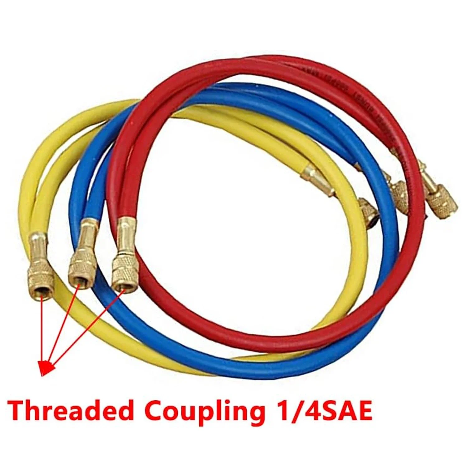 0.9M-1.8M AC Charging Hose Tube Kit Hose Low Loss Fittings for R134A R12 R22 Refrigerant Air Conditioning Manifold Gauge