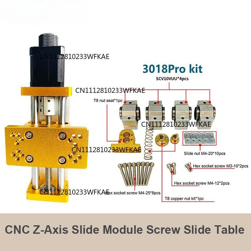 For CNC 3018 Pro Z-Axis Slide Module Slide Table Linear Rail Guide Compatible CNC Router With 300W/500W Spindle
