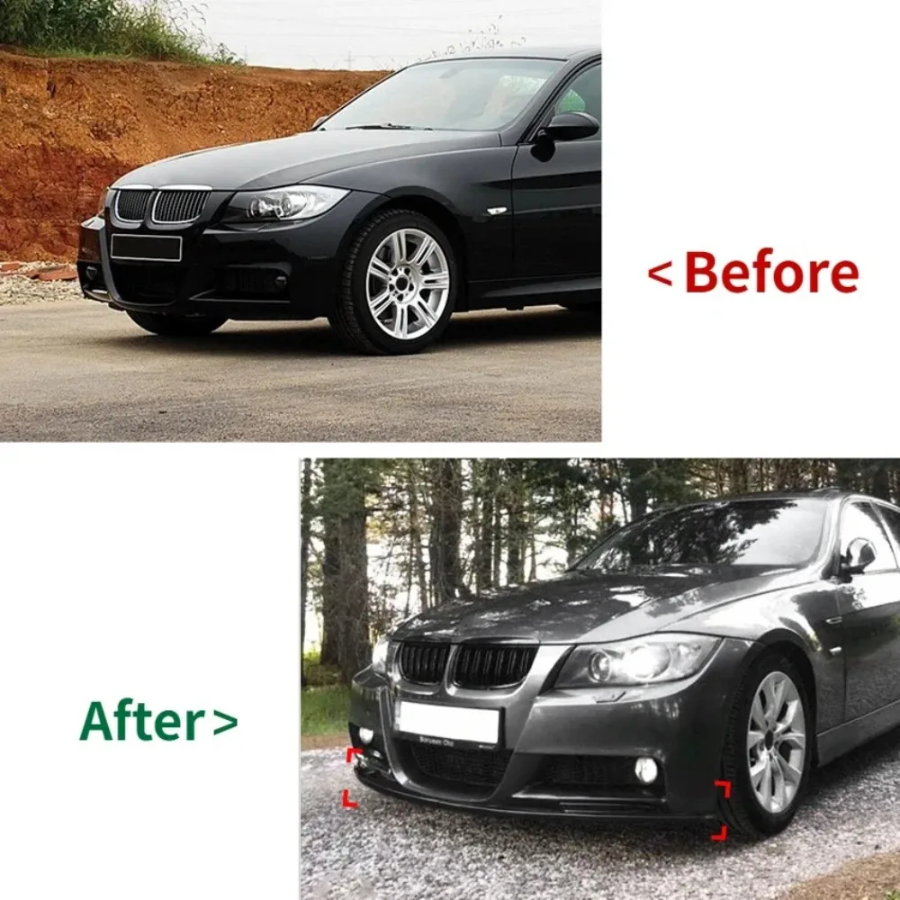 BMW 3 시리즈 2005-2008 E90 E91 M-Tech 세단 4도어 320i 330i 자동차 앞 범퍼 립 스플리터 바디 키트 튜닝 자동차 부품 썸네일 2