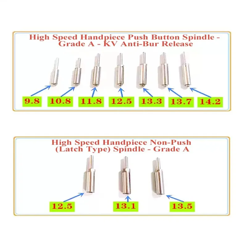 4PCS Universal Dental High Speed Handpiece Repair Spindle Stainless Steel Push Latch Type Shaft for Handpiece Refurbishment Tool