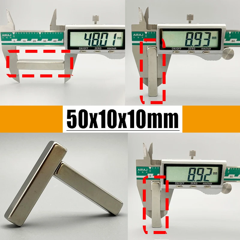 1/2/5/10/20pcs 50x10x10mm Magnet Square Block for Office Garage Whiteboard Refrigerator Kitchen 50*10*10mm Accessory