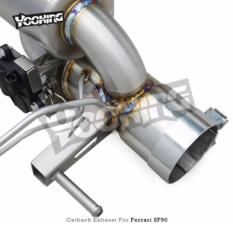 Direct-fit Axle Back For Ferrari SF90 Spider/Stradale 3.9T V8 2019-2023 Electric Valve Stainless Steel Catback Muffler With Tips