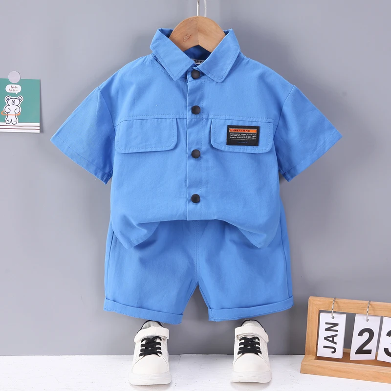 Children Boys Shirt Shorts 2Pcs/Sets New Summer Baby Clothes Suit Infant Outfits Toddler Casual Cotton Costume Kids Tracksuits