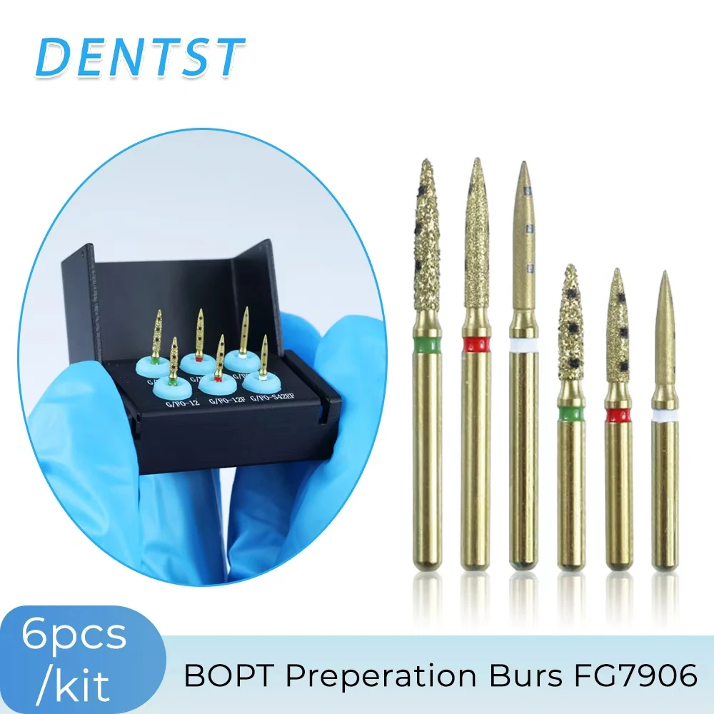 Dental BOPT Vertical Prep Diamond Bur  Kit FG7906 for Shoulderless Crowns on Molars Premolars Anterior Teeth CE Certified