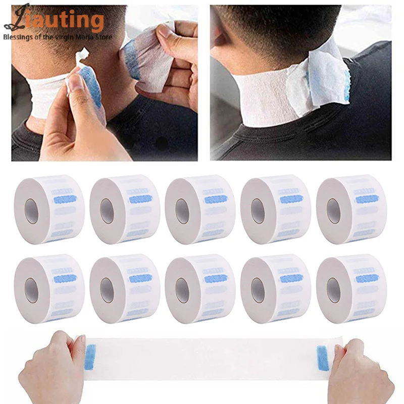 2/5/10 Rolls Disposable Barber Neck Paper Professional Salon Adjustable Hair Cutting Collar Covering Hairdressing Supply Barber