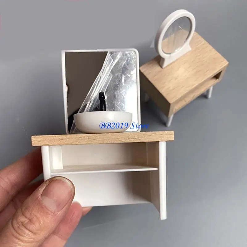 Q0kb木製ミニチュアリビングルームの子供用ドールハウスアクセサリーケーキの装飾