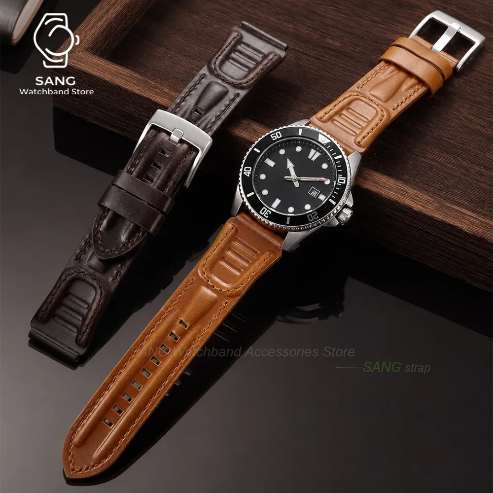 18mm 20mm 22mm 24mm Leather Watchband Accessories Vintage Oil Wax Cowhide Strap Universal Men Women Business Watch Bracelet Belt