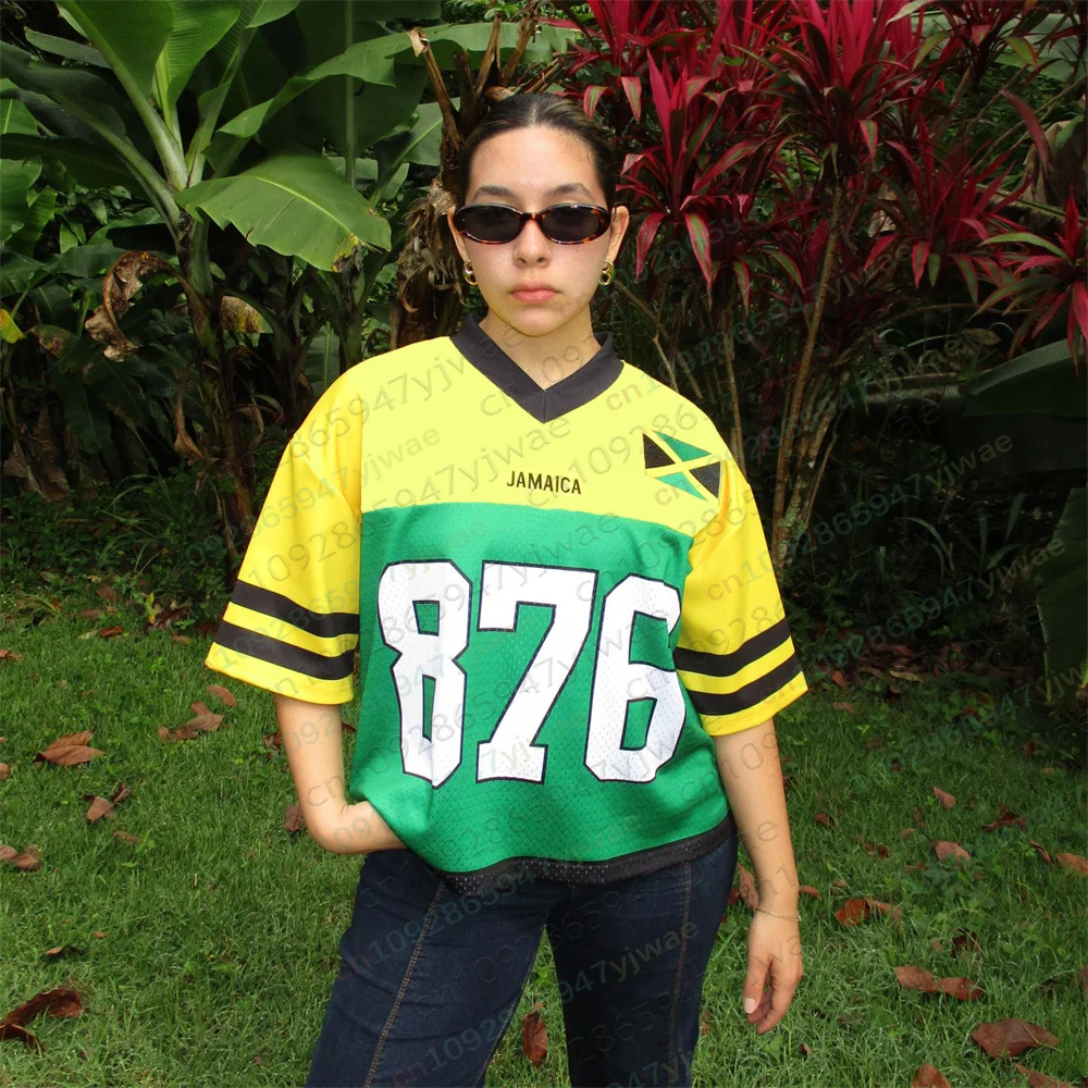 2026 Jamaica Jersey Flag Color Oversized Streetwear Casual Sportswear Jerseys Short Sleeved Summer Men'S Women'S T-Shirts
