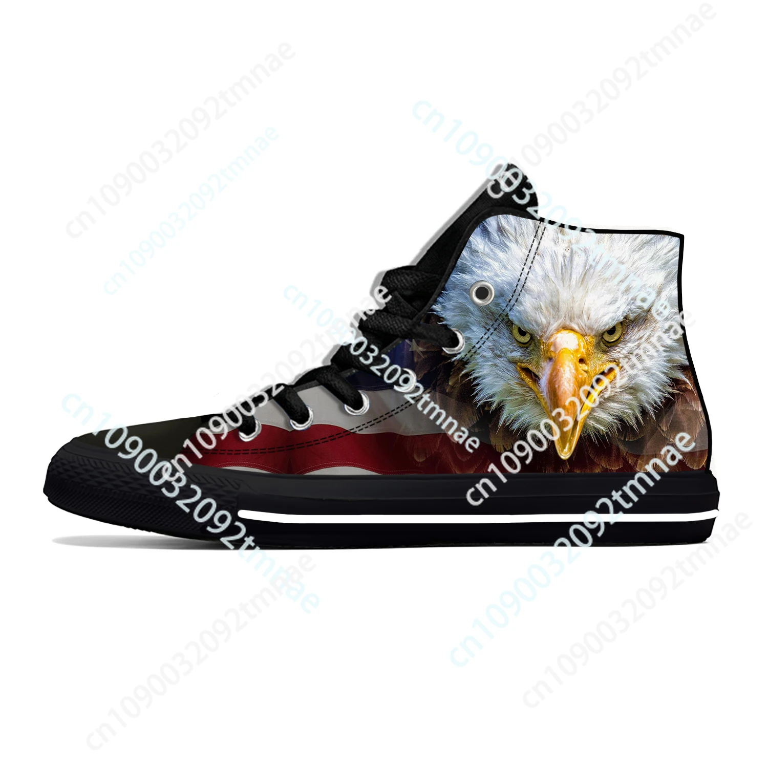 Summer US USA American America Flag Eagle Patriotic High Top Lightweight Casual Shoes Breathable Custom Shoes Men Women Sneakers