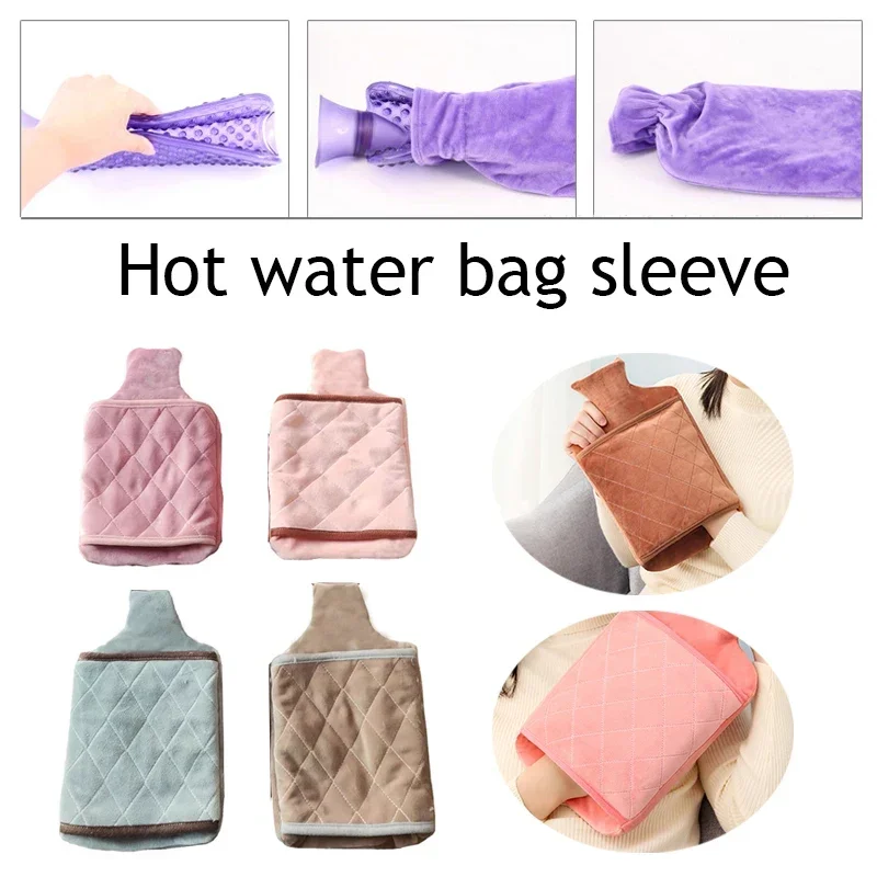 Large 2L Hot Water Bag Bottle Cover Thick Hot Water Bottle Winter Bag Hand Feet Warmer Bottle Accessies no bag