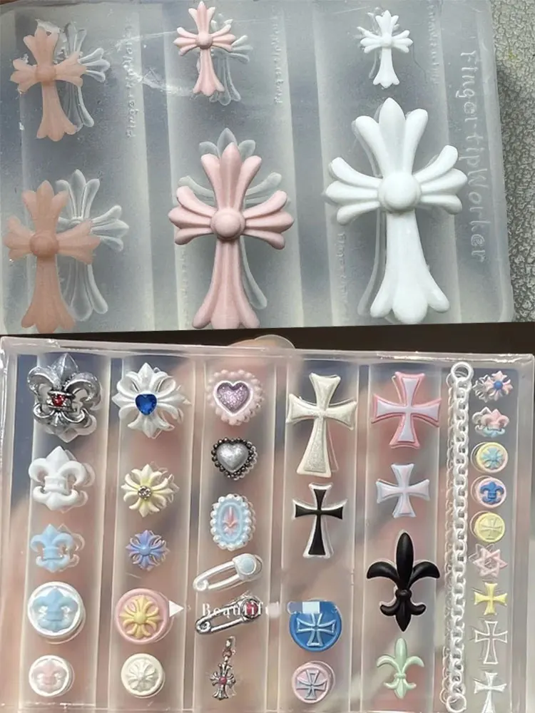 Silikonowa forma do paznokci wielokrotnego użytku, szablon do stemplowania i rzeźbienia paznokci, DIY, elementy do zdobienia paznokci, narzędzia do manicure.