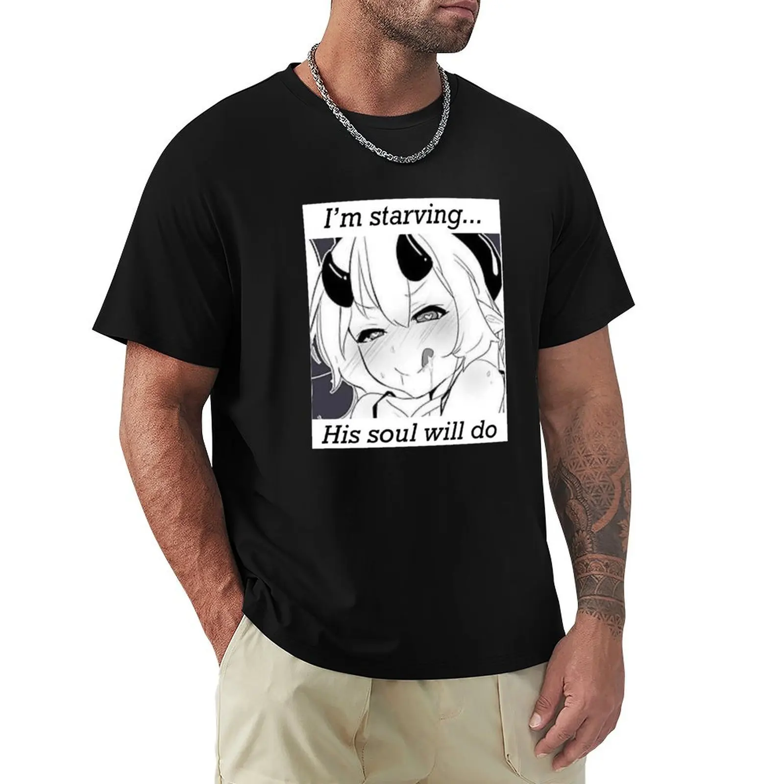 

Succubus (I'm starving...his soul will do) T-Shirt Fashion Simple Casual Tee Shirt