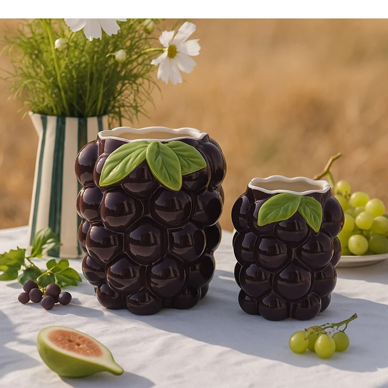 Imitierte Traubenförmige Keramikvase, Liebliche Pflanzentöpfe, Tischdekoration, Blumenarrangement, Ästhetische Raumdekoration