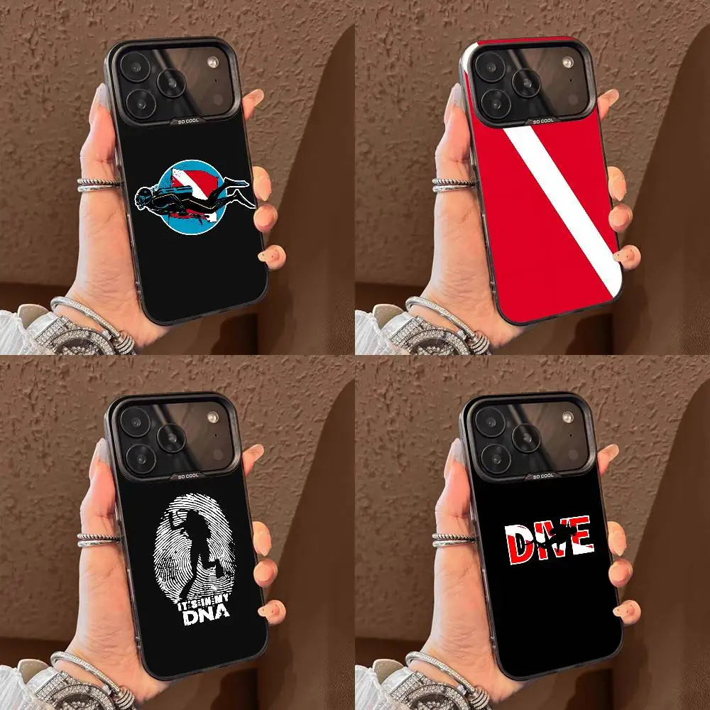 

Scuba Diver Dive Diving Flag Phone Case For iPhone 17,16,15,14,13,12,11,Pro,Max,Plus,E,Air,Mini Black Tpu Cover