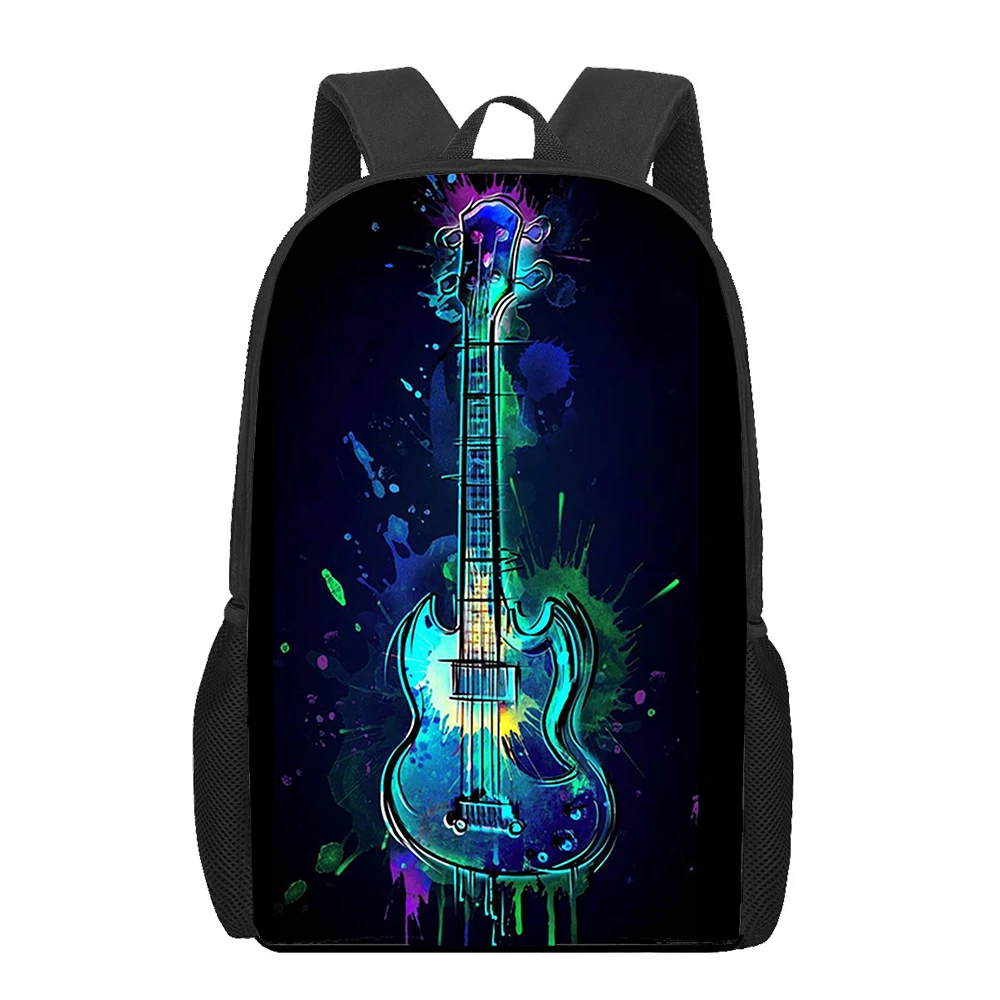 

Art Guitar Music Classical Printed Backpack Women Men Backpacks Children Shoulder School Bag Teenager Girls Boys Casual Rucksack