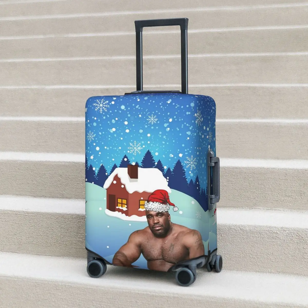 

Barry Wood Christmas 2 Suitcase Cover Protection Elastic Travel Luggage Protector Covers for 18-32 Inch