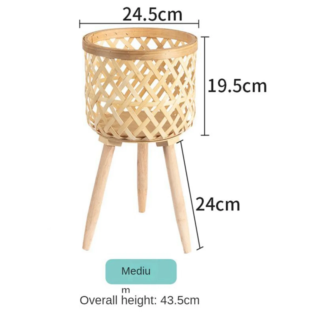 Flowerpot Bamboo Rattan Flowerpot Twill Balcony Flower Box Flower Display Shelf L