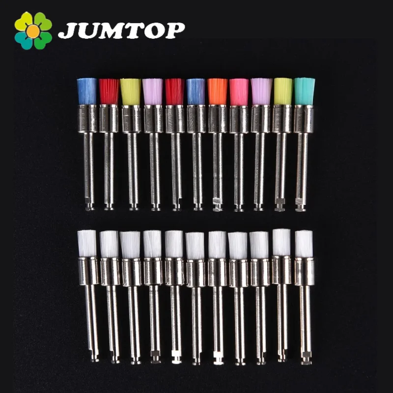 

JUMTOP 100Pcs Dental Polishing Brushes Teeth Prophy Brushes Nylon Flat Latch Type Brush Head Dentistry Consumables