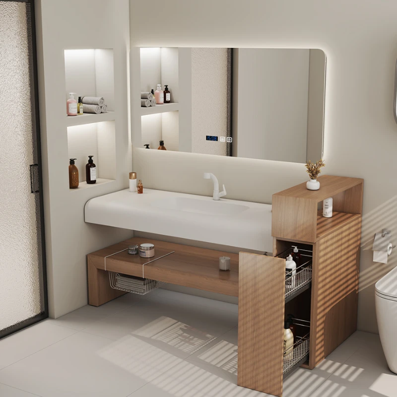 Stazione da salone Mobili da bagno Armadietto da parete Armadio portaoggetti Lavabo Armadio Base per lavandino Armadio multiuso in MDF da cucina