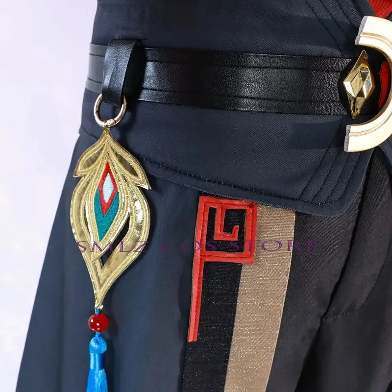 لعبة هونكاي ستار رايل كوسبلاي افينتورين كوسبلاي لينكيج افينتورين زي شعر مستعار أحمر موحد بدلة حفلة الهالوين للرجال