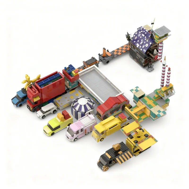 

NEW 4398PCS MOC Creative Model Funfair Building Blocks Collectible Display DIY Puzzle Gift Decoration Collection Showcase Home
