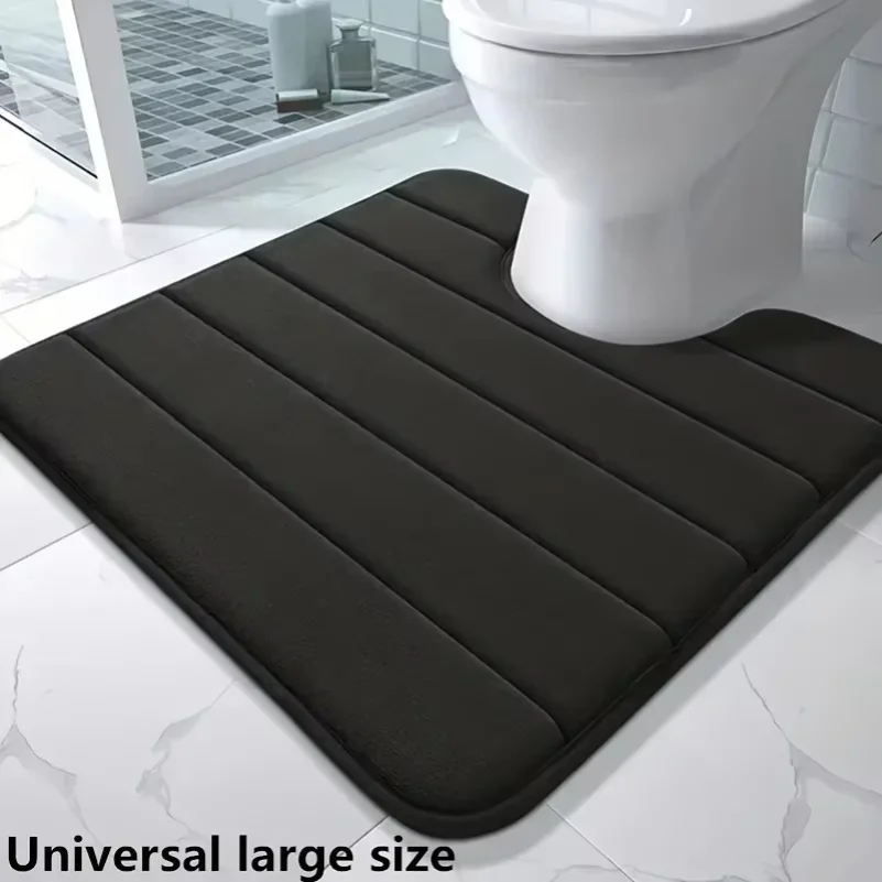 Memory Foam U-Shaped Toilet Seat Cover Anti-Skid Super Absorbent Bathroom Carpet Non-Slip Bath Mat for Bathroom Decor