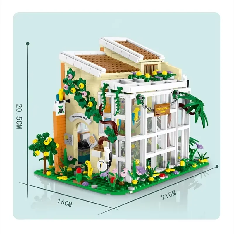 Creative Expert Modular Buildings MOC XMORK Flower Shop Coffe Home House Ecological Park Model Building Blocks Brick Puzzle Toys