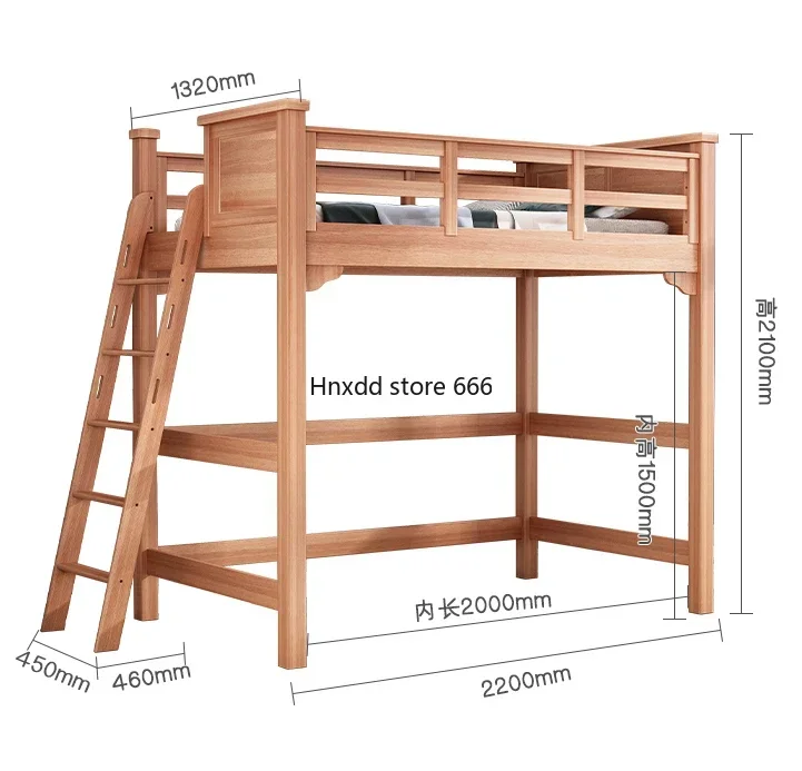 Children's combination wardrobe bed desk all solid wood multi-functional integrated combination