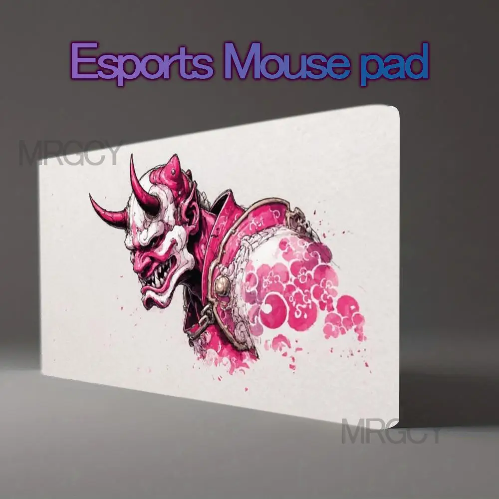 Large Computer Desk Pad Japanese Oni Art Pink Splash Pattern Non Slip Gaming Mouse Mat for Home Office Decoration