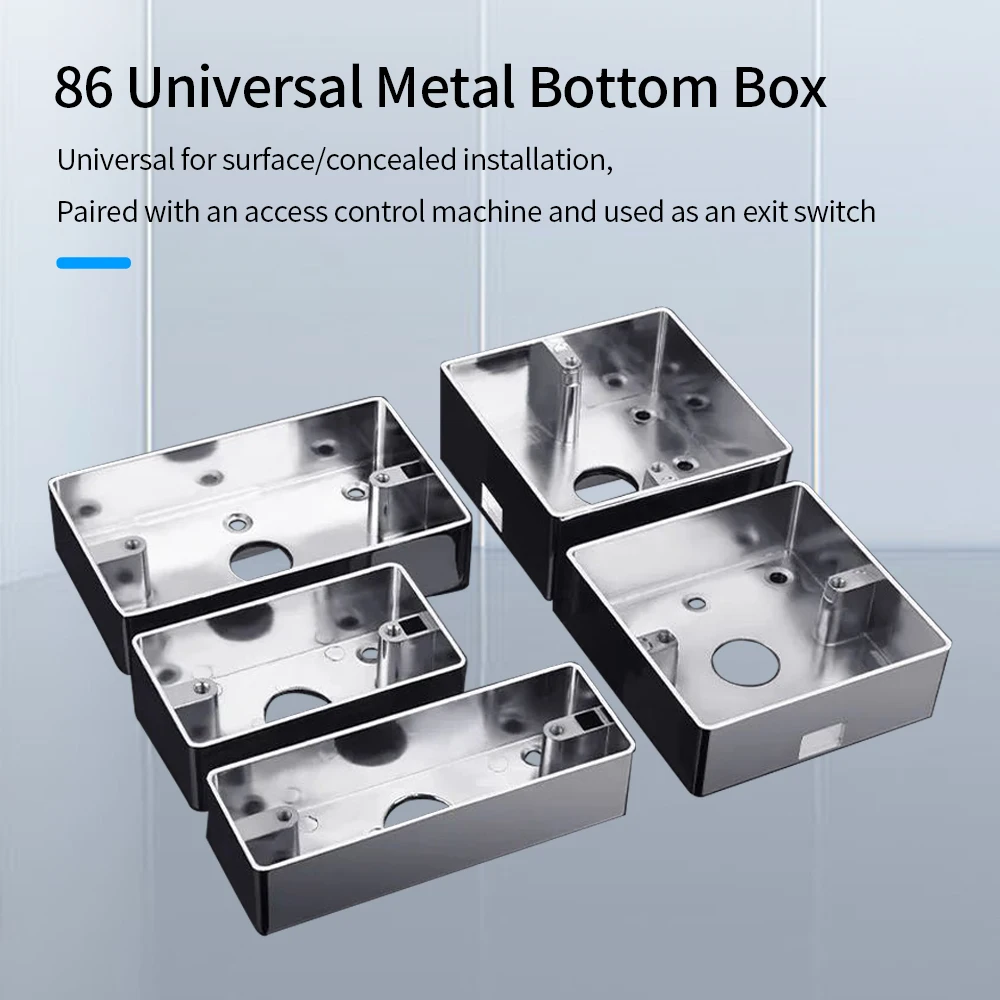 Wall Mount Metal Switch Wiring Box: Access Control Keypad Panel Socket (40/50/70/86) IP65 Waterproof Bottom Shell Sturdy Durable
