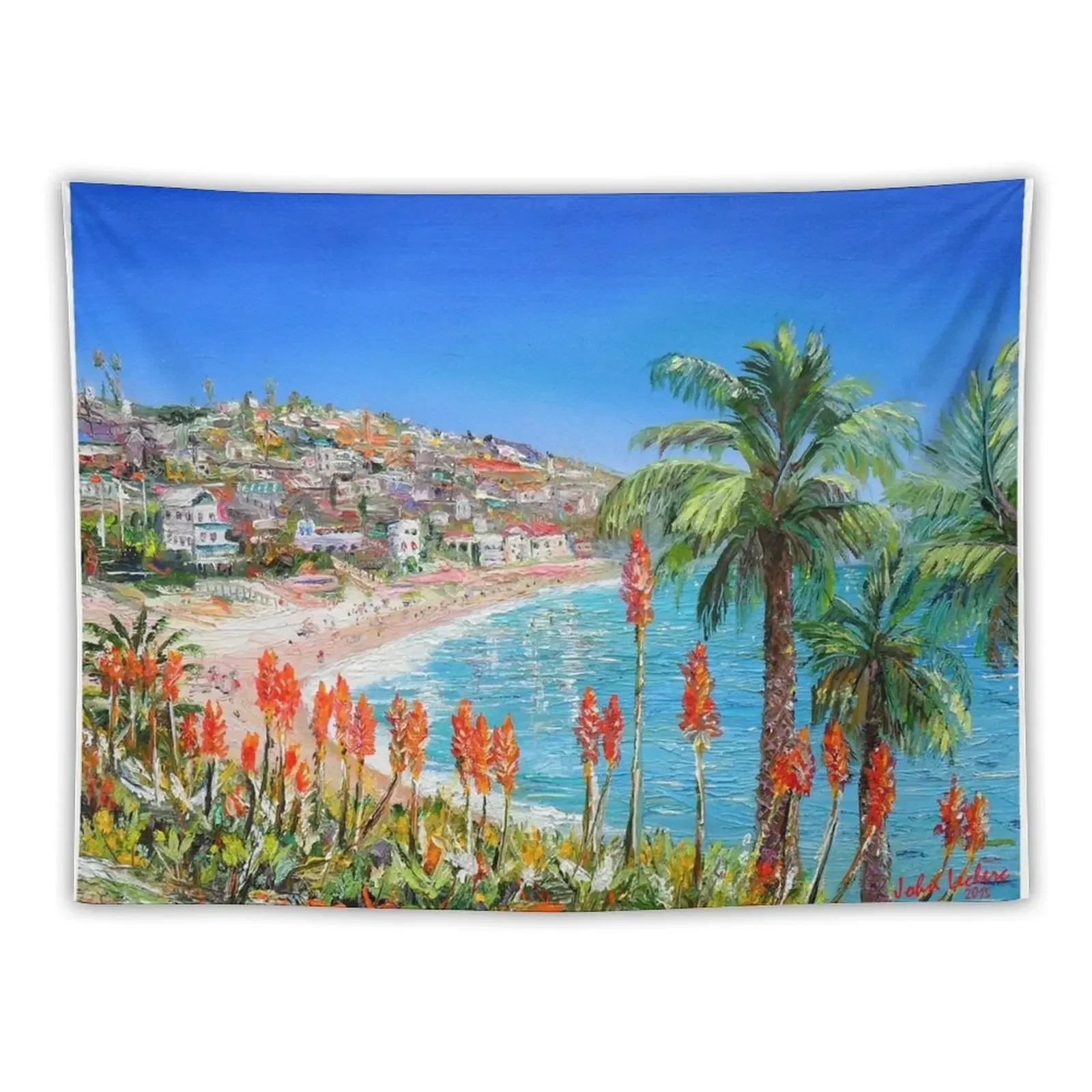 

Window to the Sea Laguna Beach Ca. Tapestry Living Room Decoration Decorative Paintings Tapestry