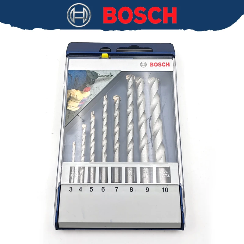 Bosch Multifunctional Impact Drill Bits Home Concrete Brick Wall Drilling Triangle Shank 8Pcs Masonry Bit Set