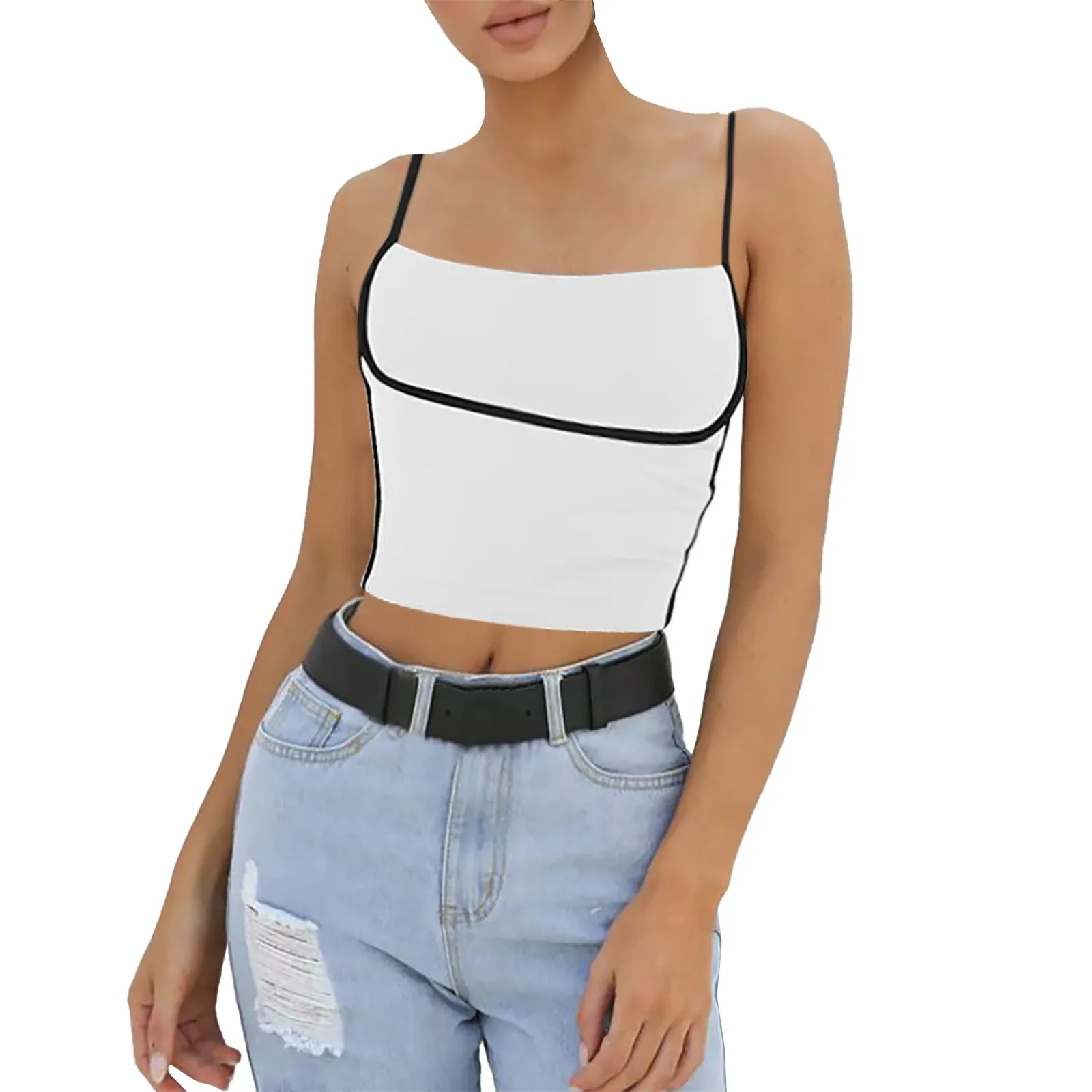 

Женская кружевная модная повседневная майка с V-образным вырезом, укороченная тренировочная футболка