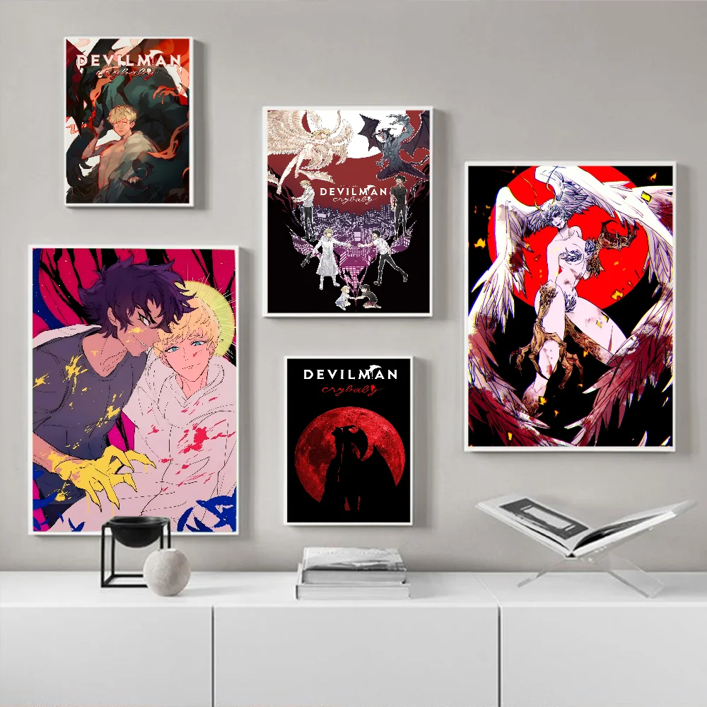 D-Devilman C-Crybaby Anime Anime Posters Sticky Whitepaper Sticker DIY Room Bar Cafe Kawaii Room Decor